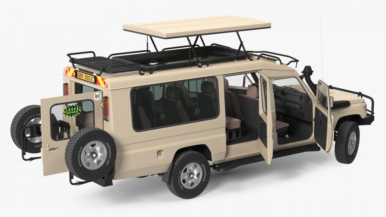 3D model Toyota Land Cruiser Safari Beige Clean Rigged