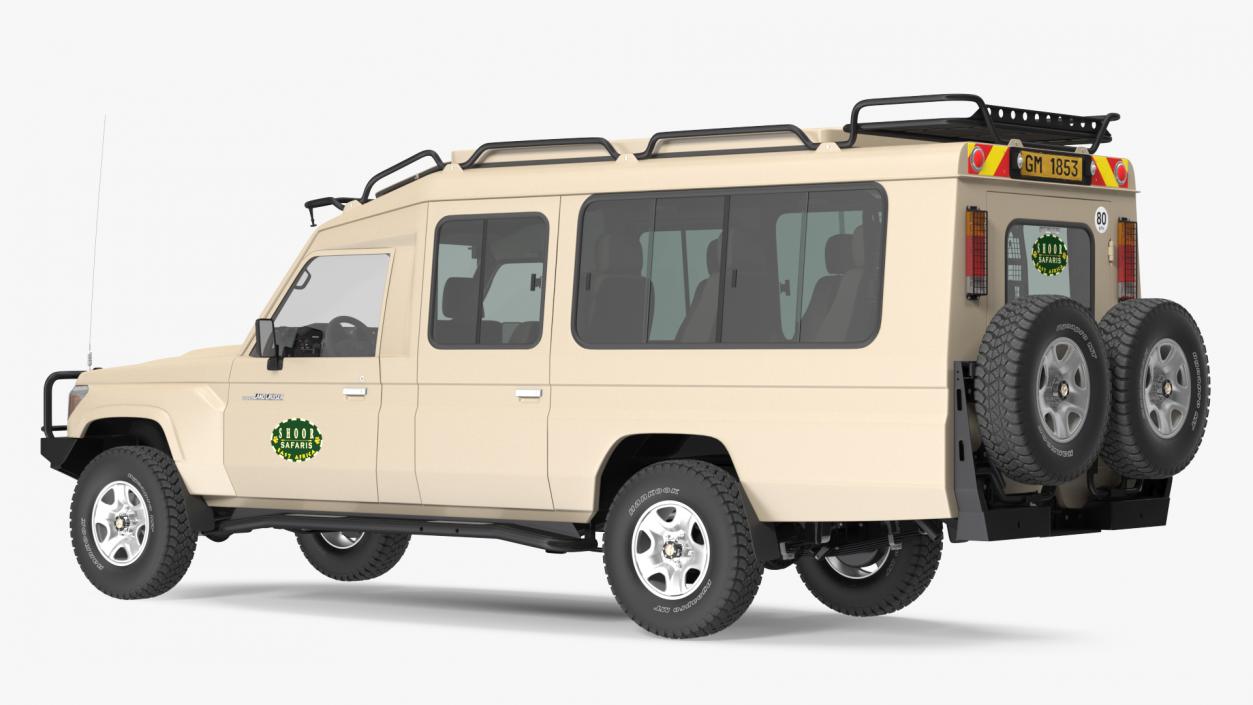 3D model Toyota Land Cruiser Safari Beige Clean Rigged