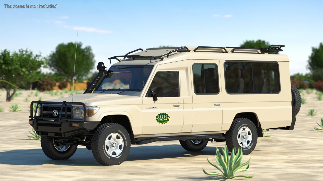 3D model Toyota Land Cruiser Safari Beige Clean Rigged