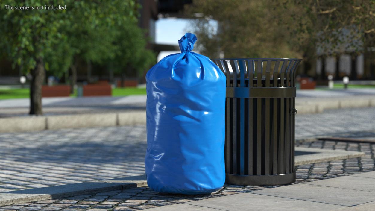 3D model Tied Closed Big Blue Trash Bag