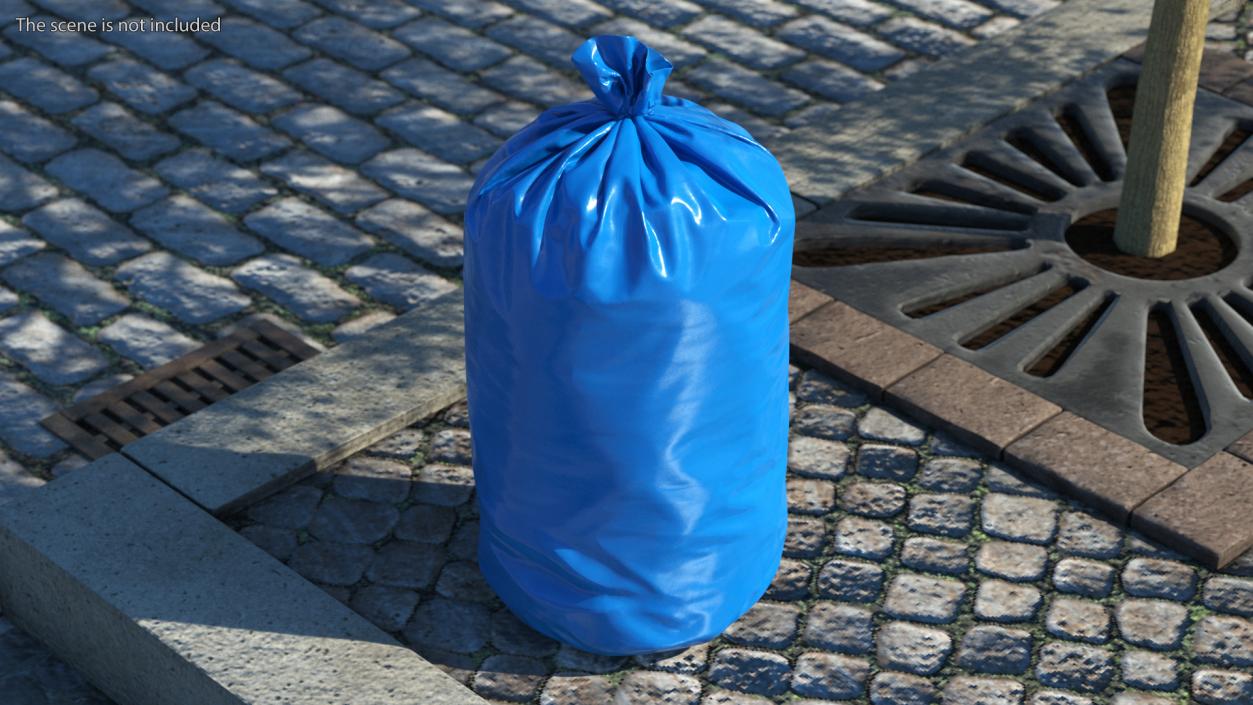 3D model Tied Closed Big Blue Trash Bag