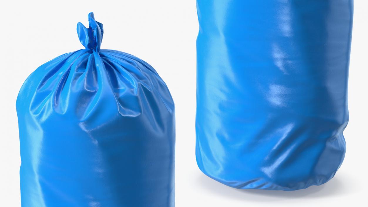 3D model Tied Closed Big Blue Trash Bag