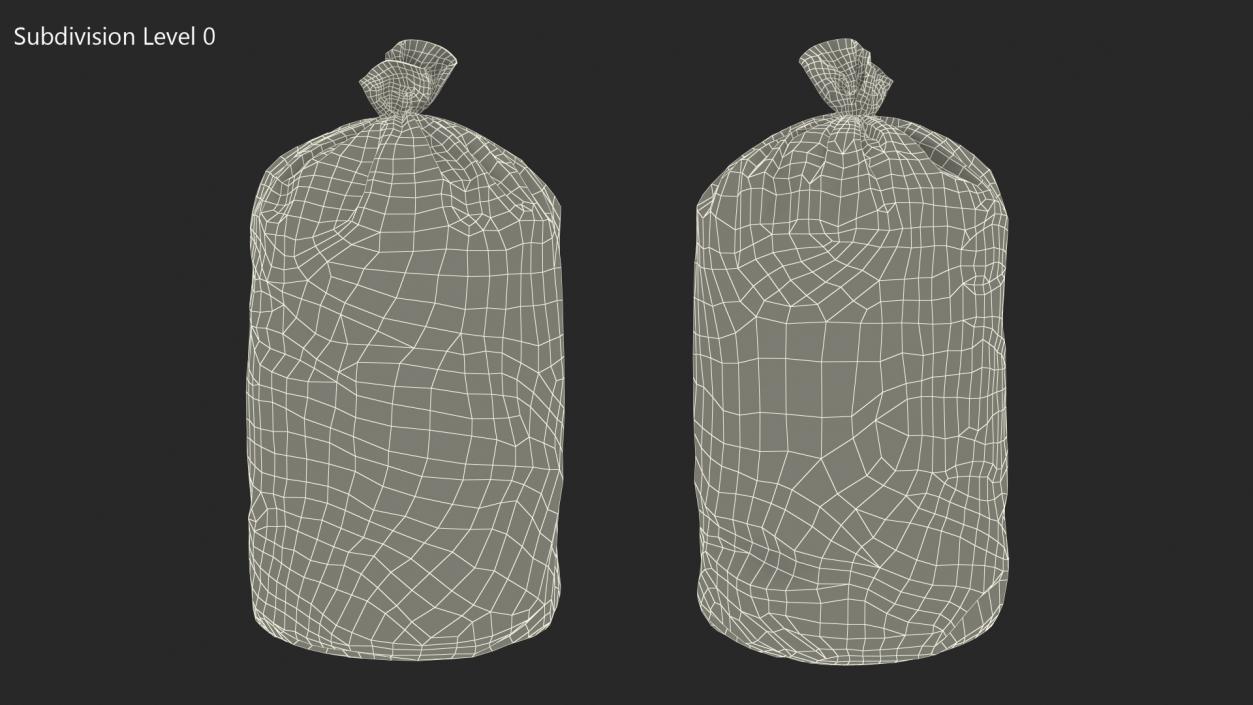 3D model Tied Closed Big Blue Trash Bag