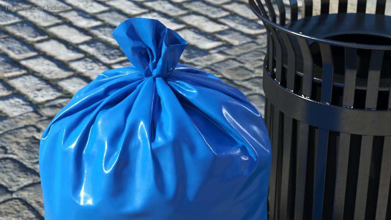 3D model Tied Closed Big Blue Trash Bag