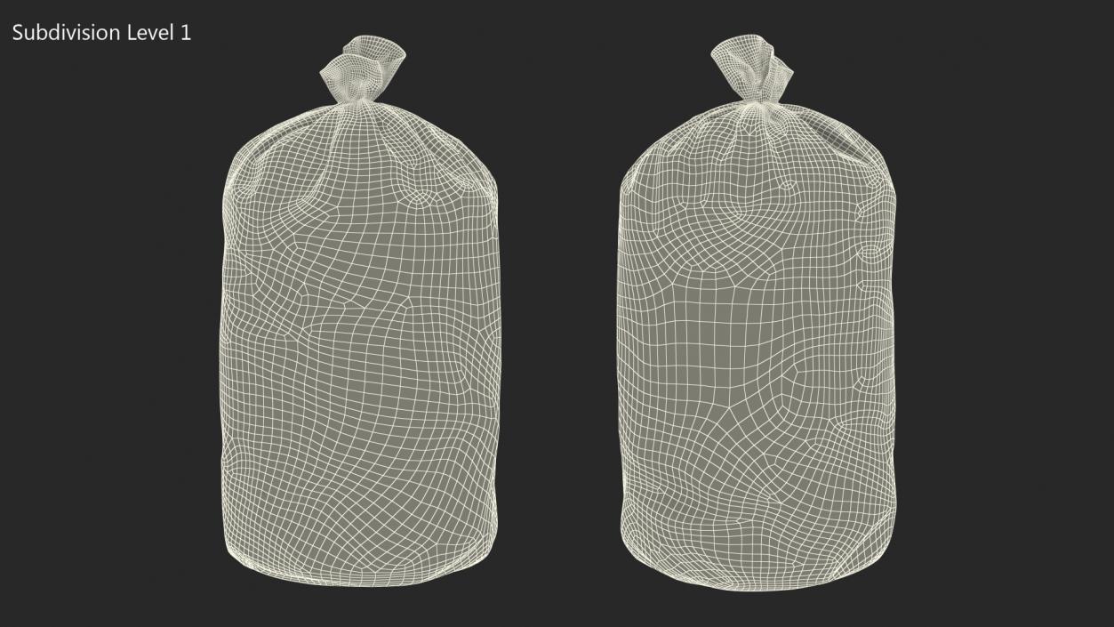 3D model Tied Closed Big Blue Trash Bag