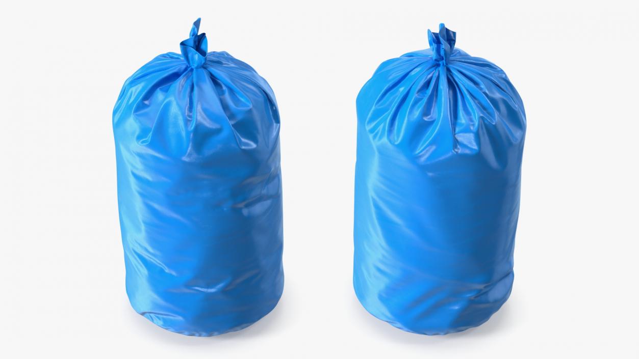 3D model Tied Closed Big Blue Trash Bag