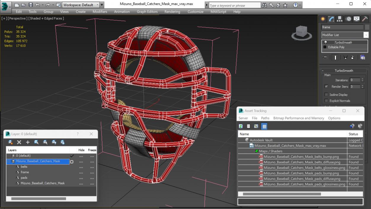 Mizuno Baseball Catchers Mask 3D model