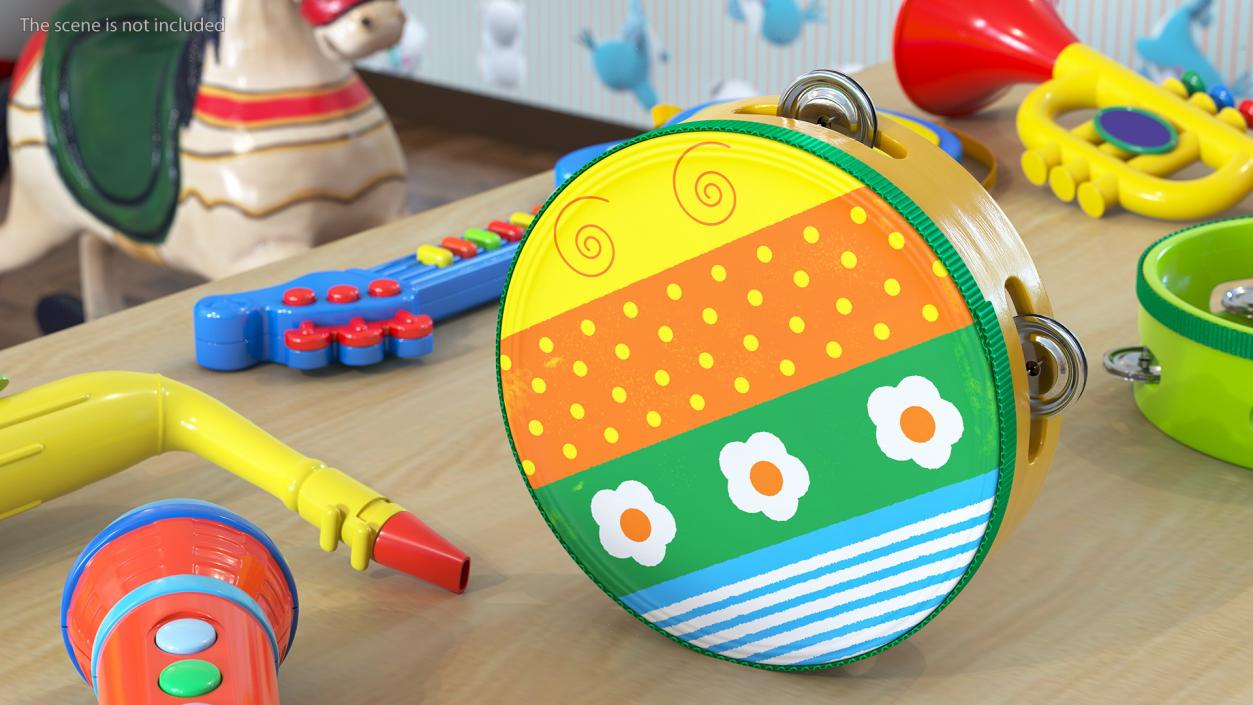 3D Handheld Toy Tambourine model