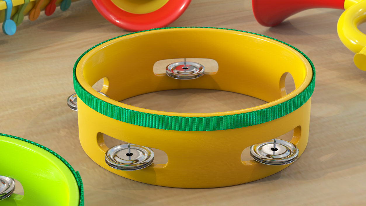 3D Handheld Toy Tambourine model