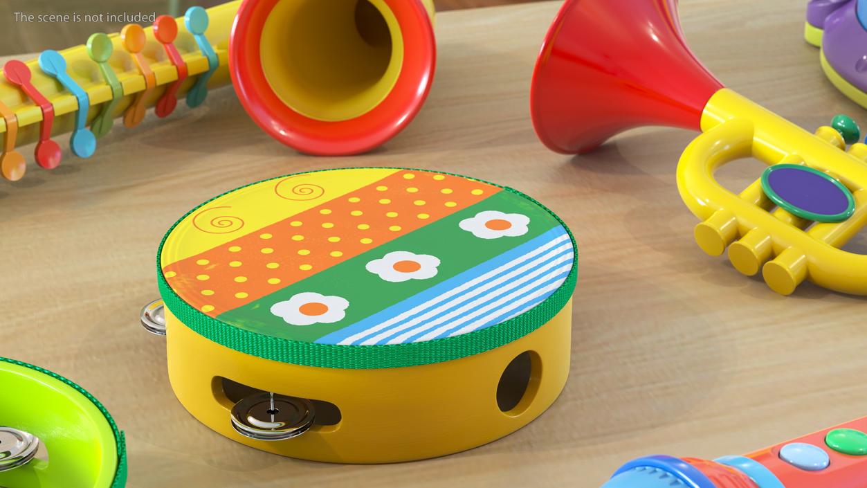 3D Handheld Toy Tambourine model