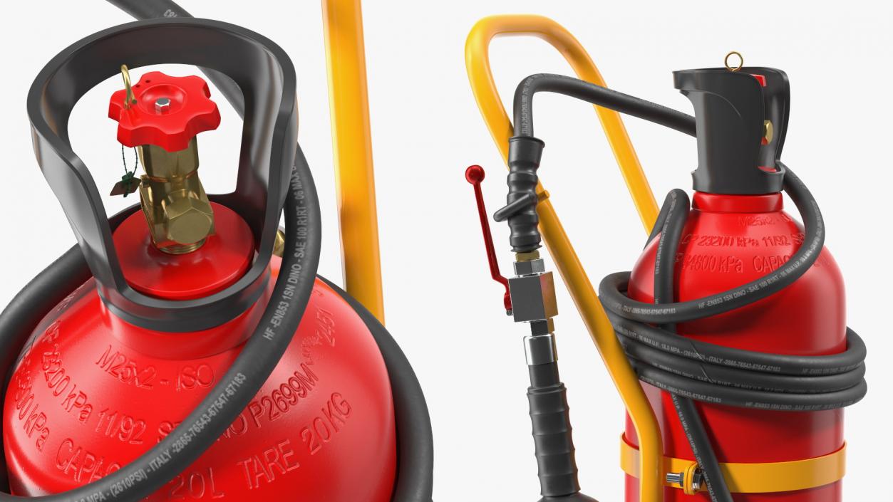 CO2 Wheeled Fire Extinguisher 20Kg 3D model