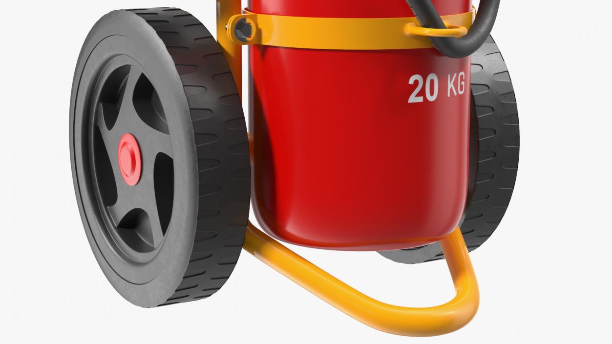 CO2 Wheeled Fire Extinguisher 20Kg 3D model