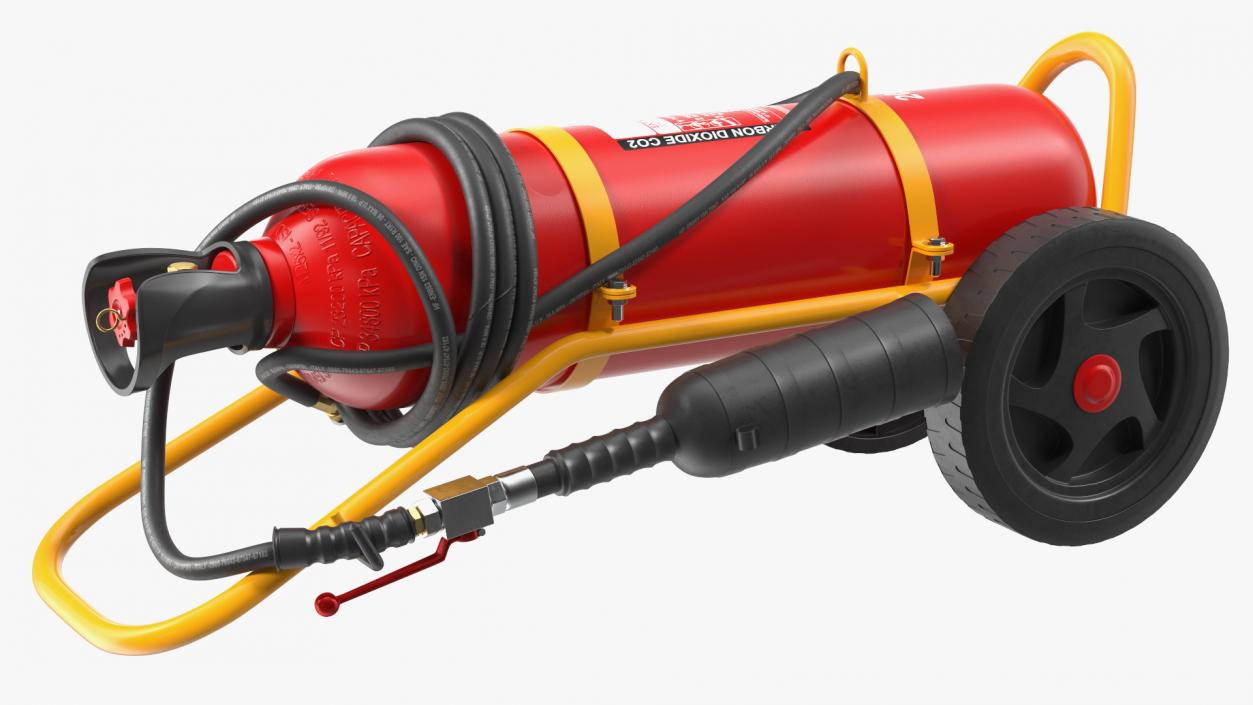 CO2 Wheeled Fire Extinguisher 20Kg 3D model