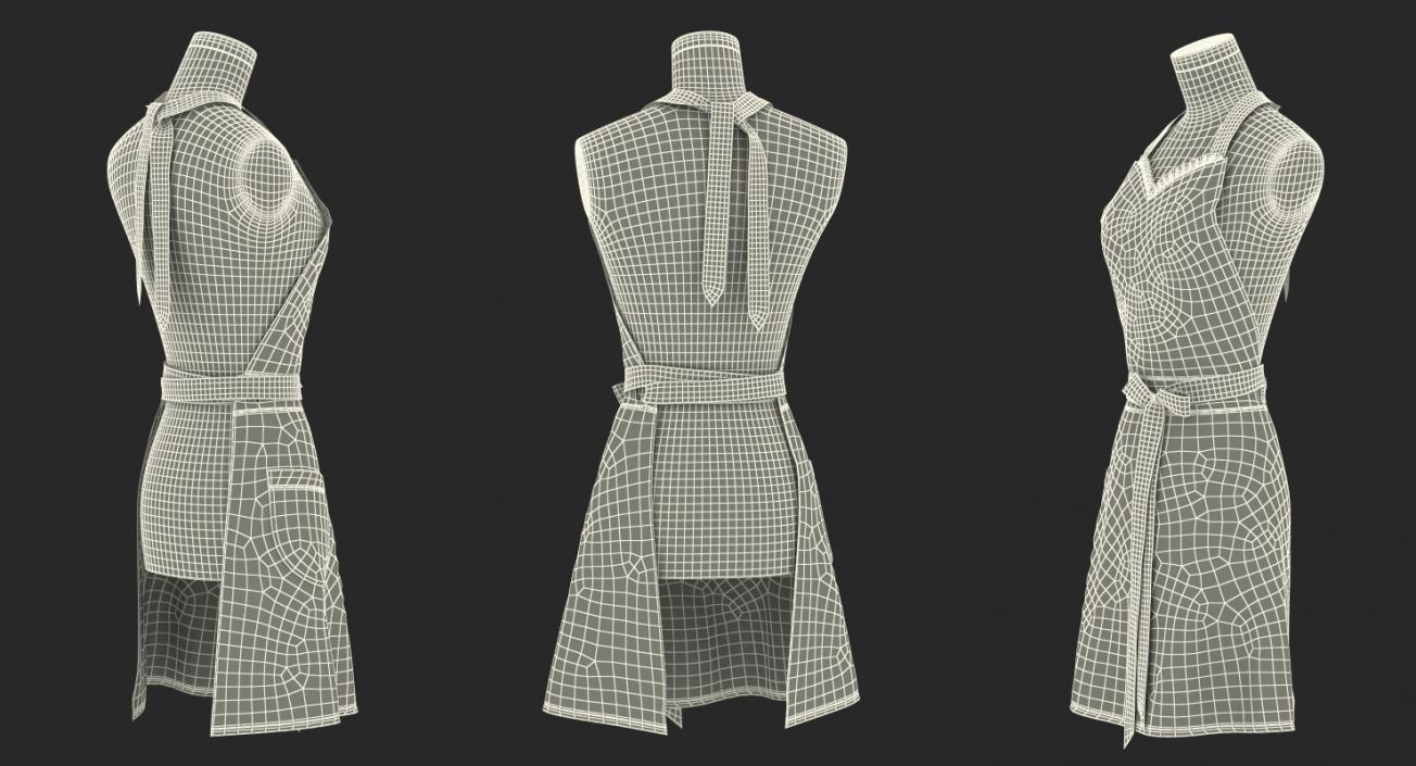 Retro Kitchen Apron on Mannequin 3D