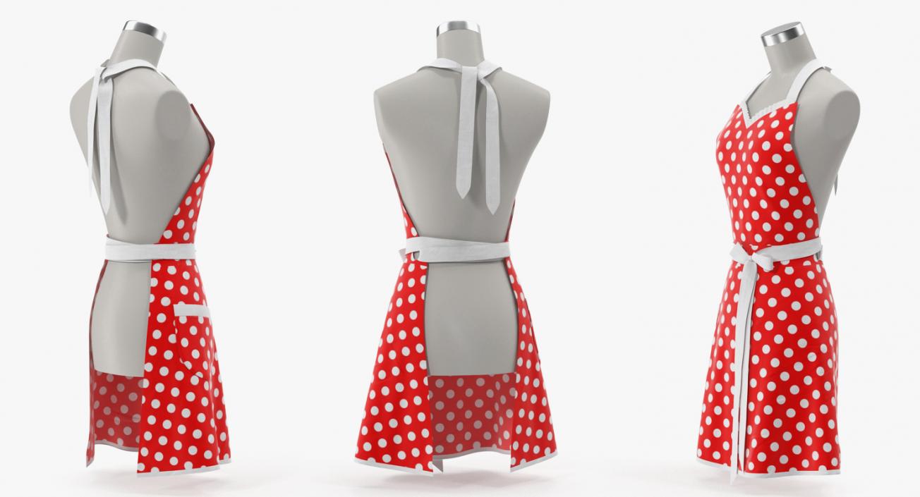 Retro Kitchen Apron on Mannequin 3D