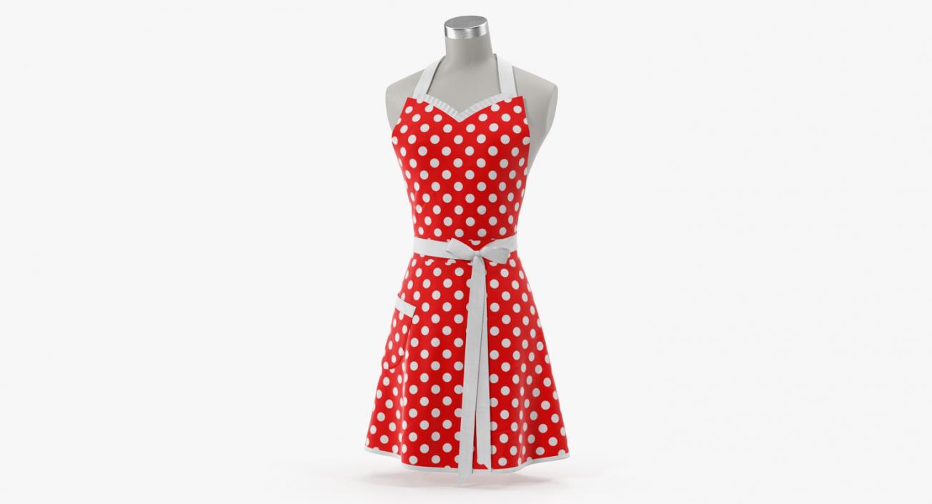 Retro Kitchen Apron on Mannequin 3D