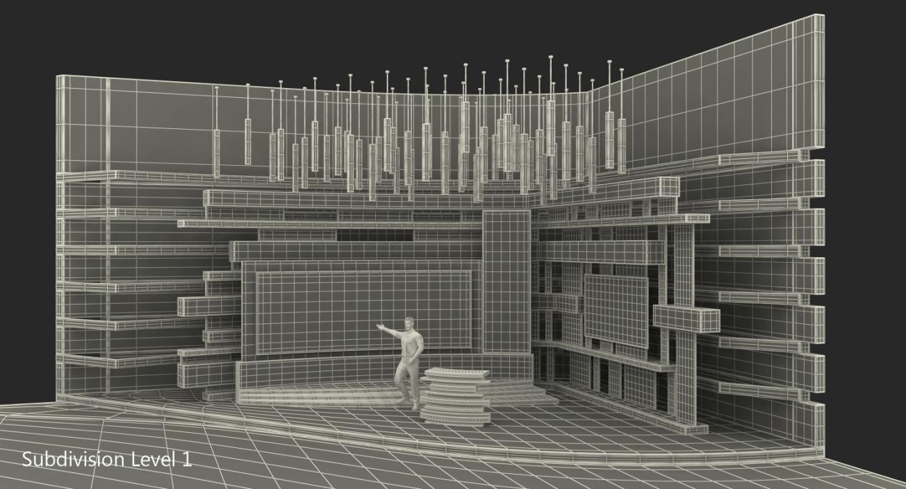 3D Modern TV Weather Studio with Rigged Presenter