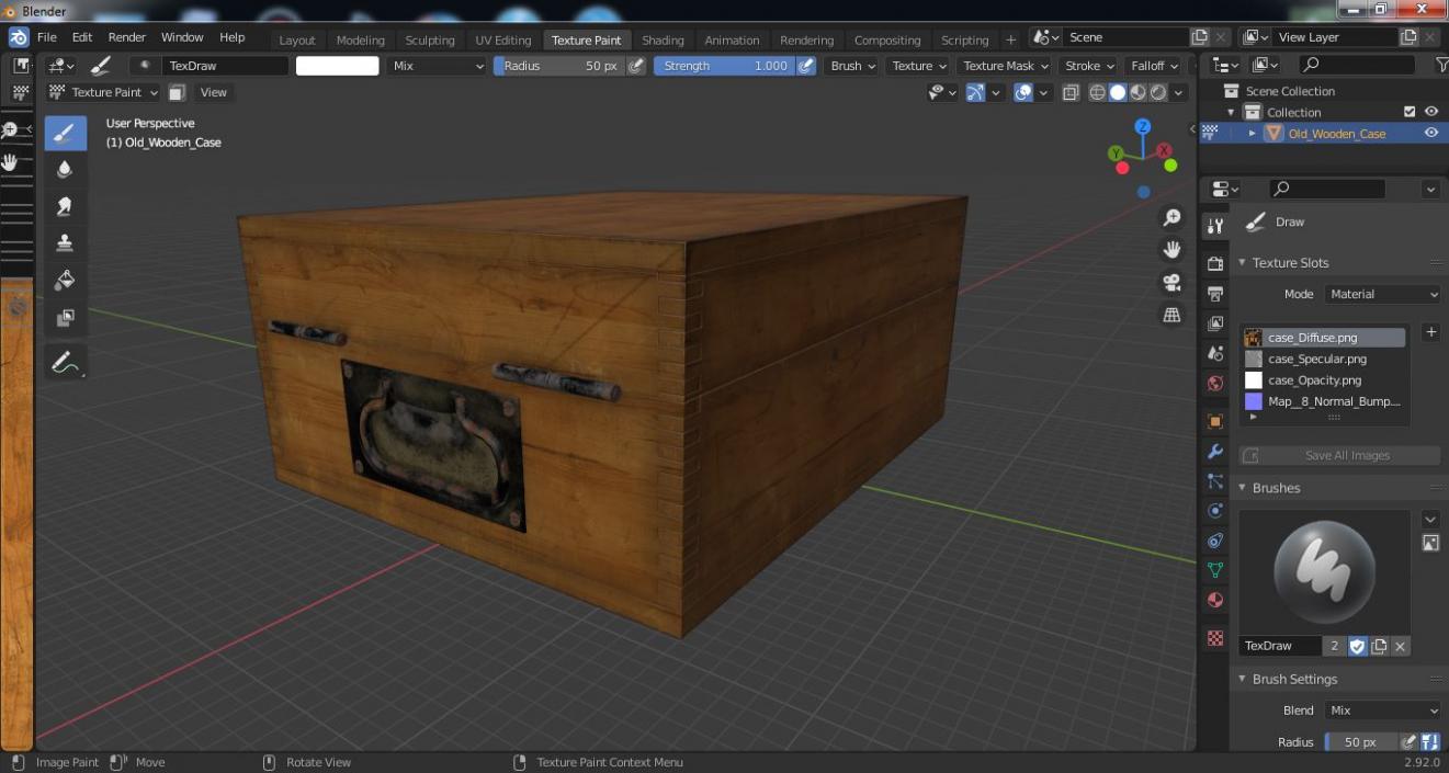 3D model Old Wooden Case