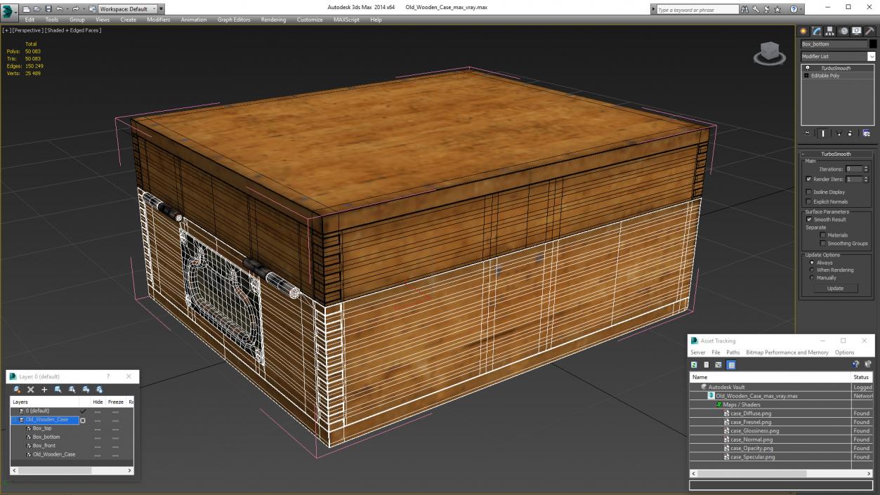 3D model Old Wooden Case