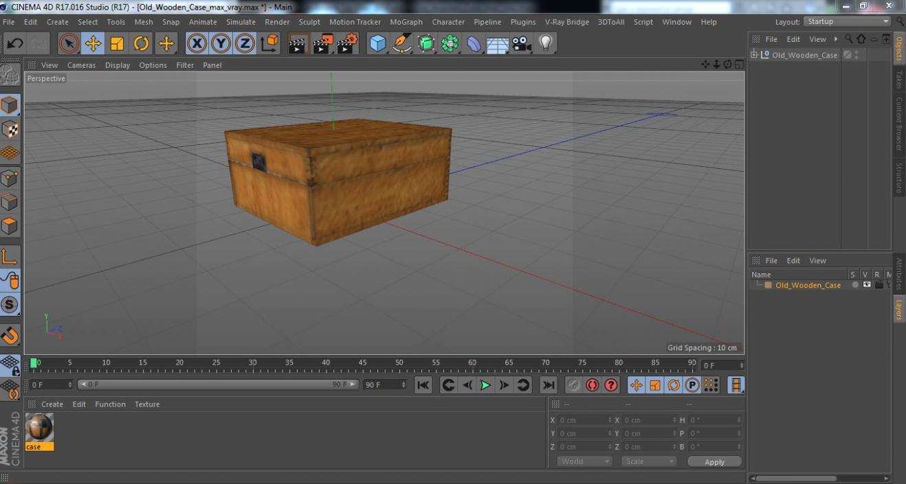 3D model Old Wooden Case