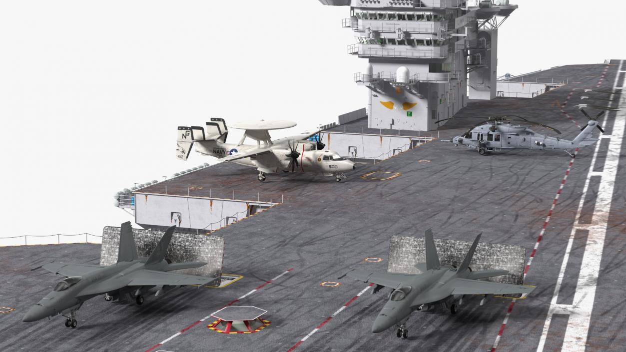 3D USS Theodore Roosevelt CVN 71 with Aircraft model