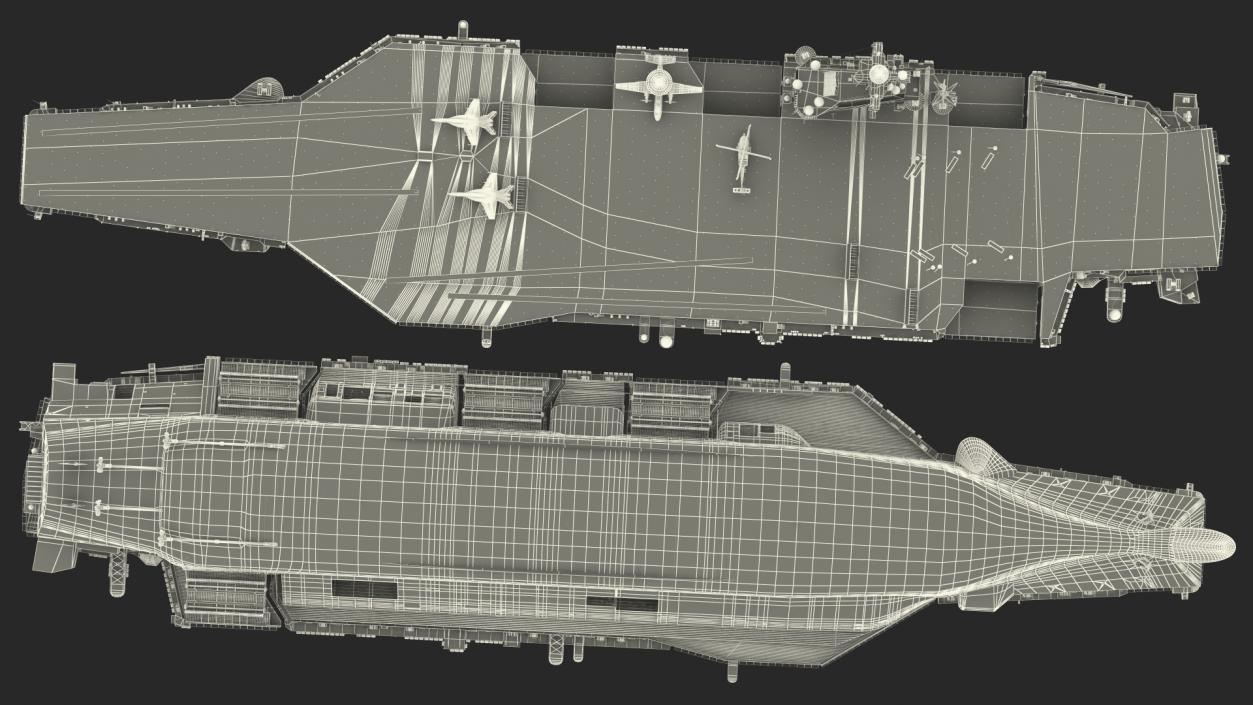 3D USS Theodore Roosevelt CVN 71 with Aircraft model