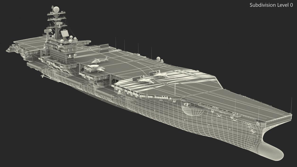 3D USS Theodore Roosevelt CVN 71 with Aircraft model