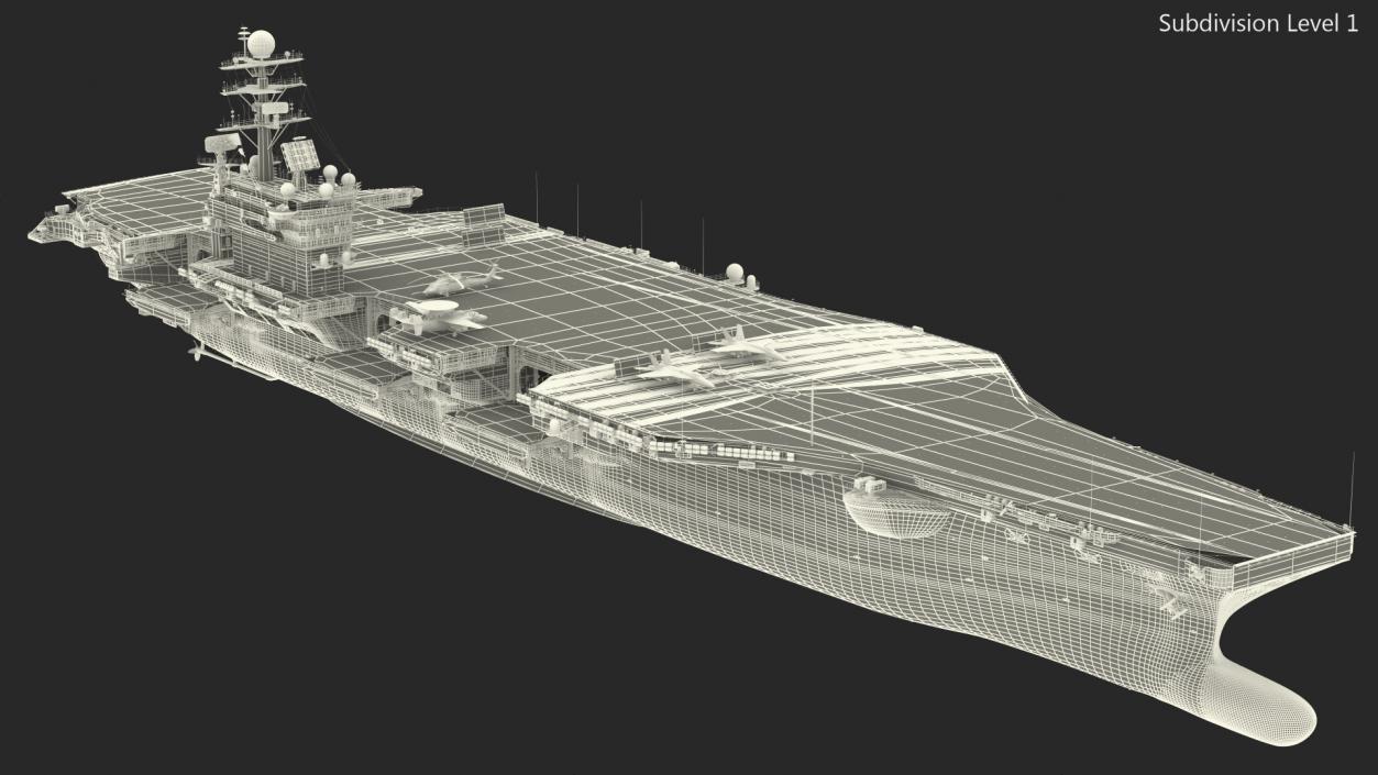 3D USS Theodore Roosevelt CVN 71 with Aircraft model