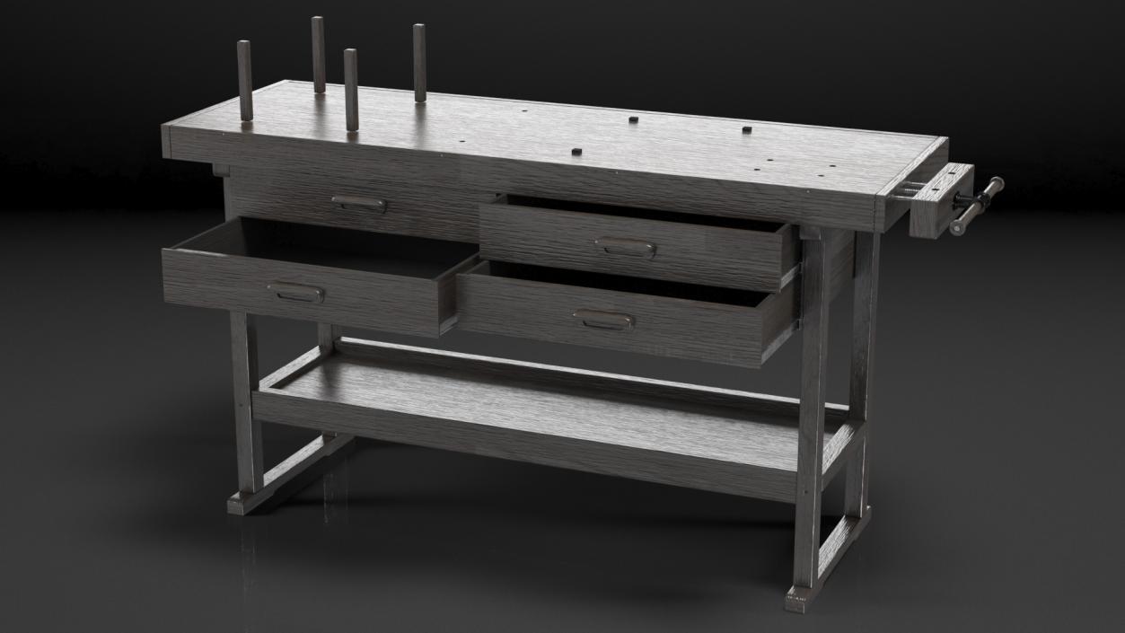 3D Wooden Carpenter Workbench