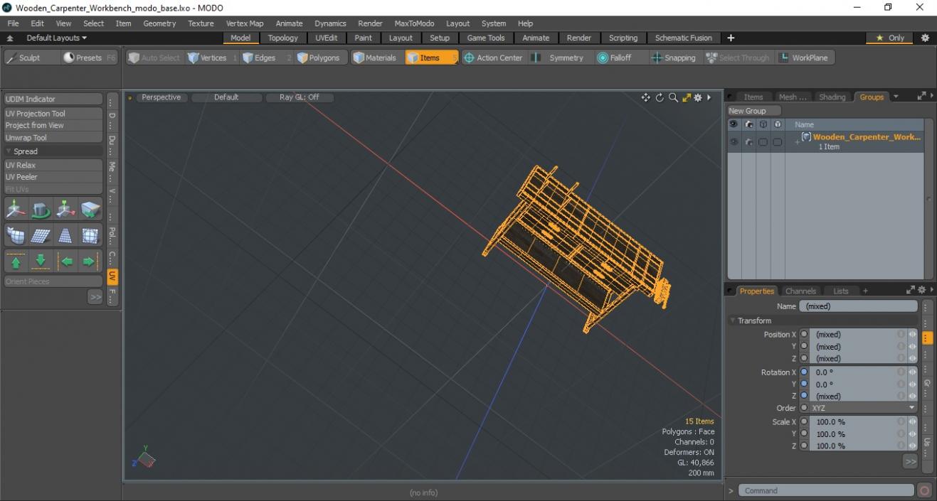 3D Wooden Carpenter Workbench