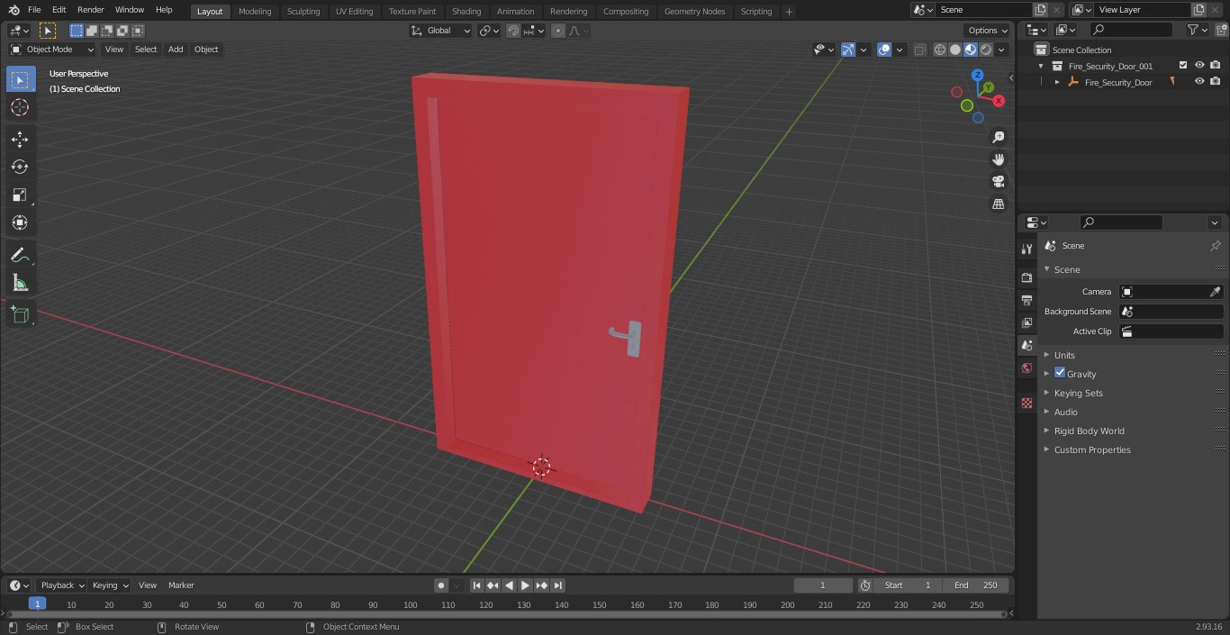 3D Fire Security Door model