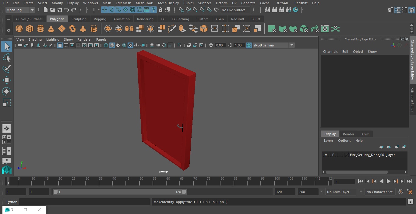 3D Fire Security Door model