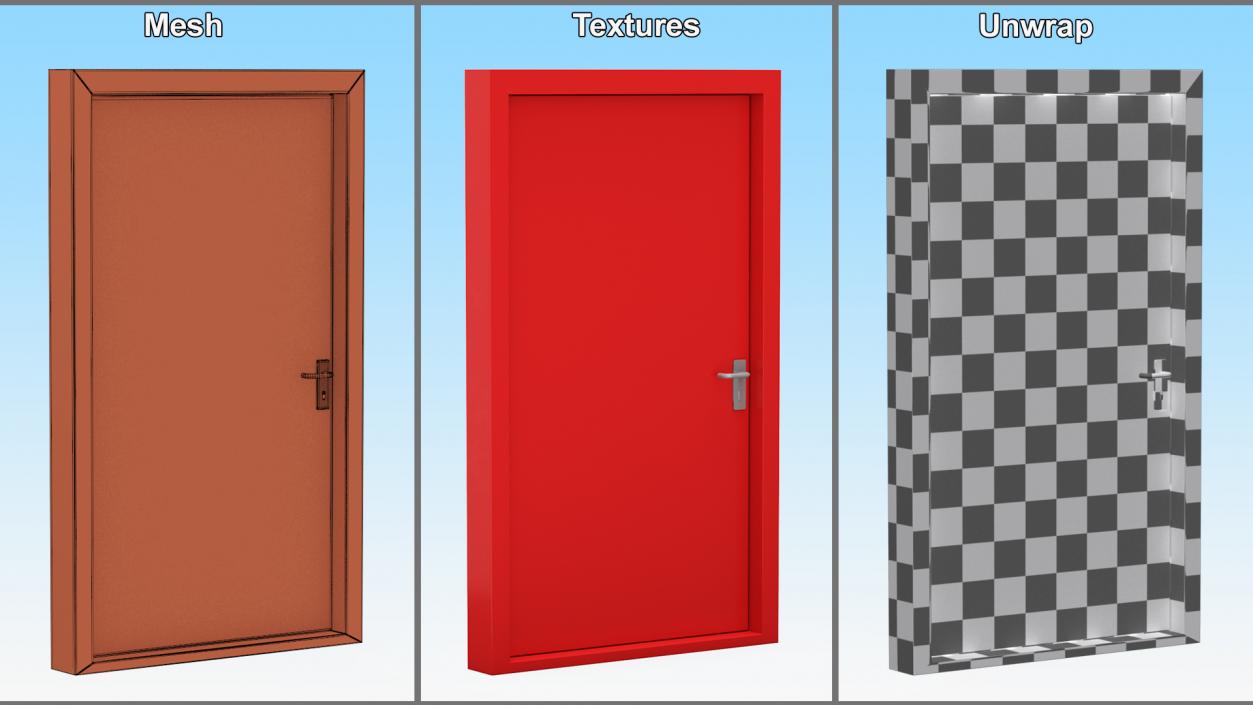 3D Fire Security Door model