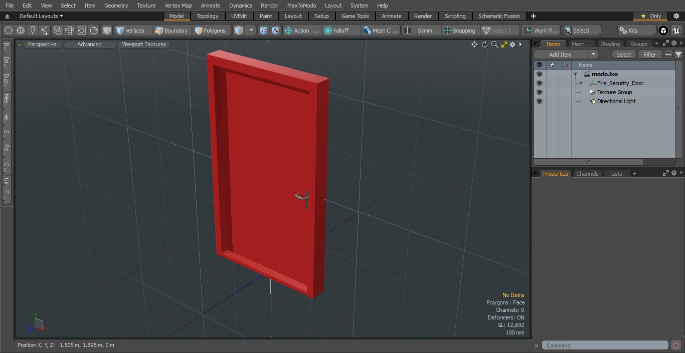 3D Fire Security Door model