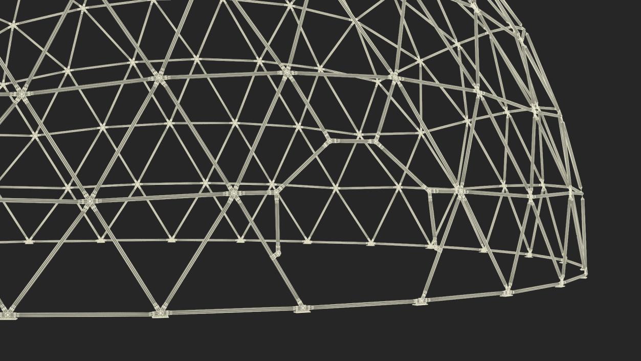 3D model Hemisphere Geodesic Metal Construction 2