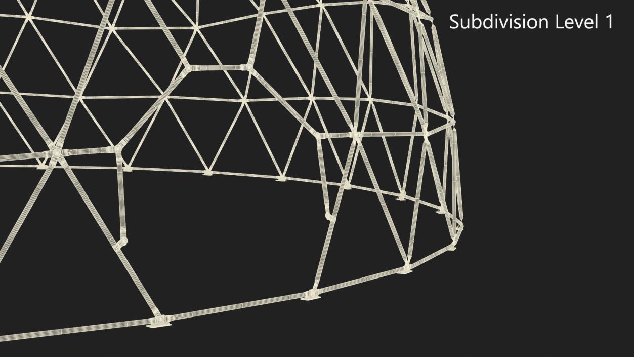 3D model Hemisphere Geodesic Metal Construction 2