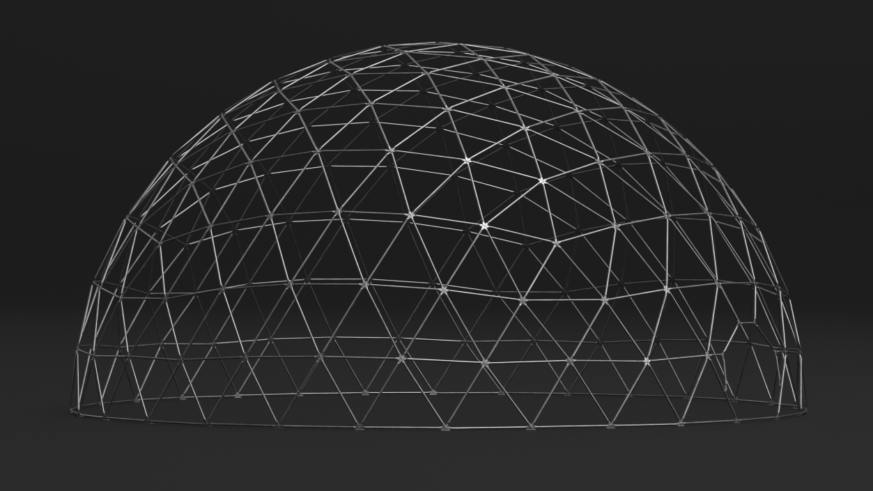 3D model Hemisphere Geodesic Metal Construction 2