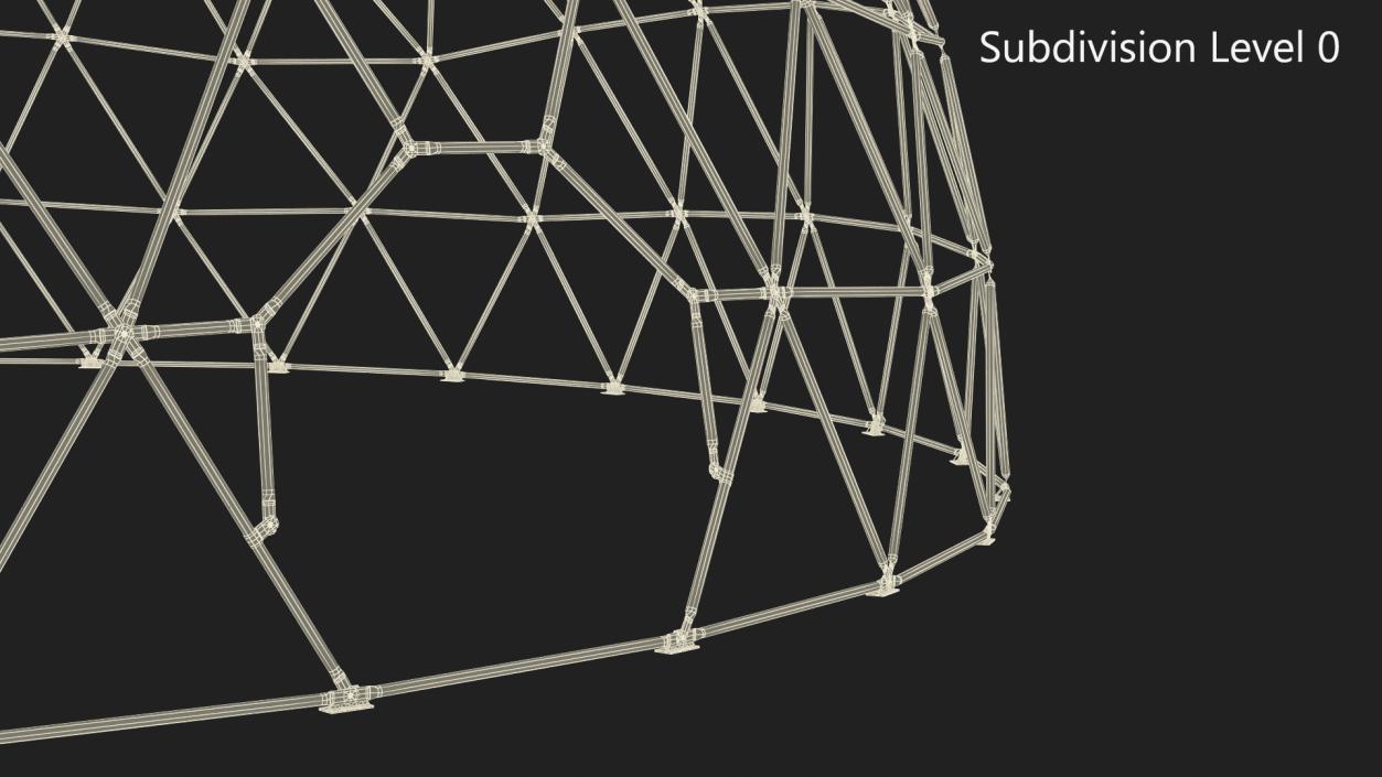 3D model Hemisphere Geodesic Metal Construction 2