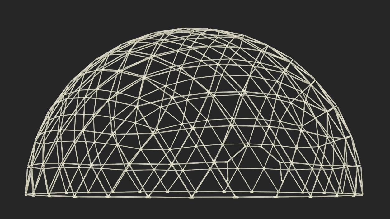 3D model Hemisphere Geodesic Metal Construction 2