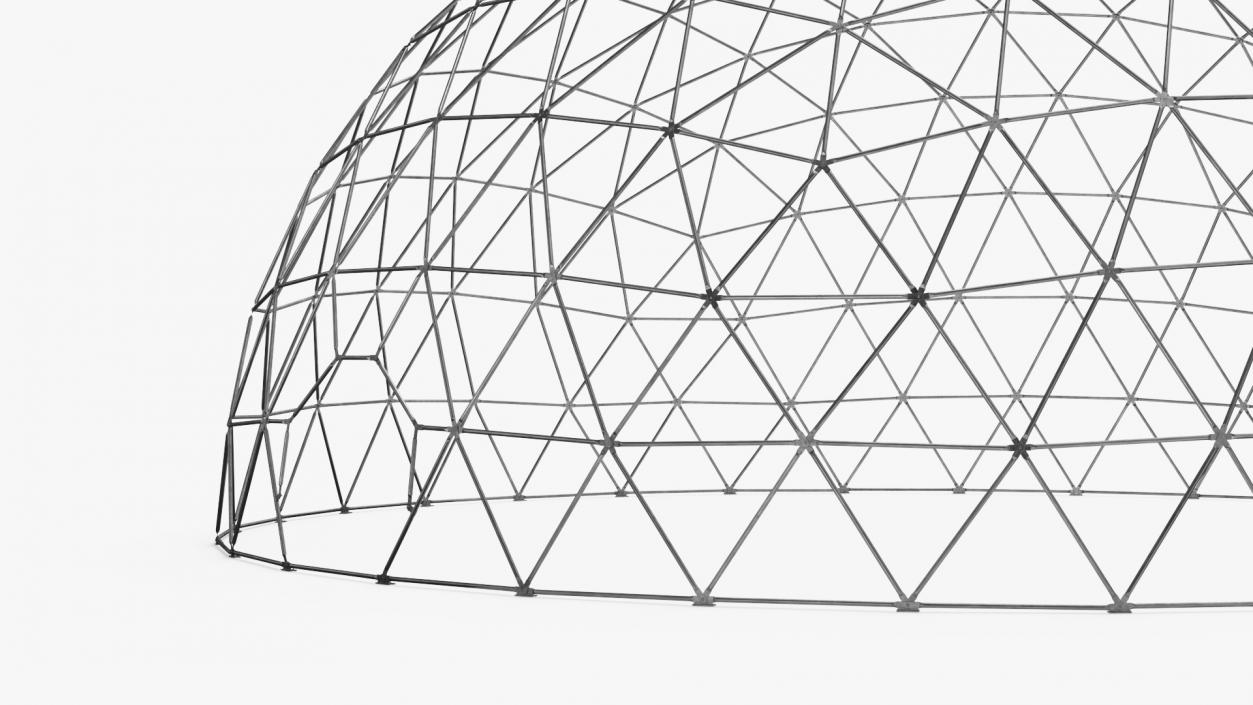 3D model Hemisphere Geodesic Metal Construction 2