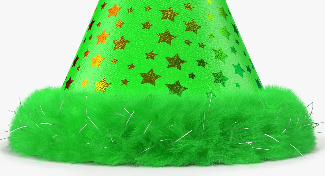 3D Dog Birthday Hat Green with Fur