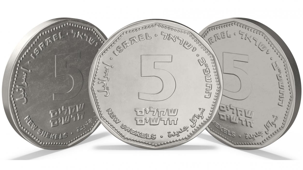 Israeli Five New Shekels Coin 3D model