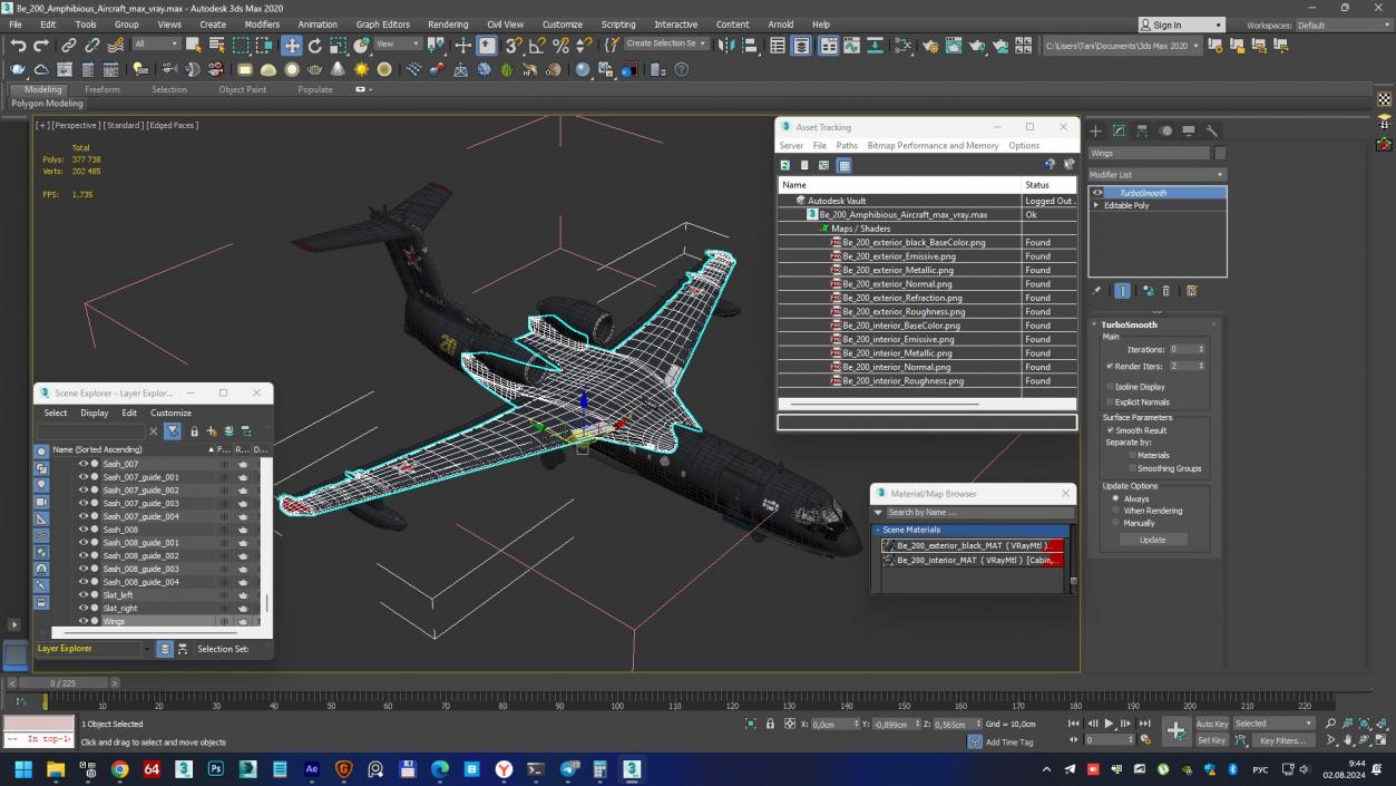 3D Be 200 Amphibious Aircraft 2 model