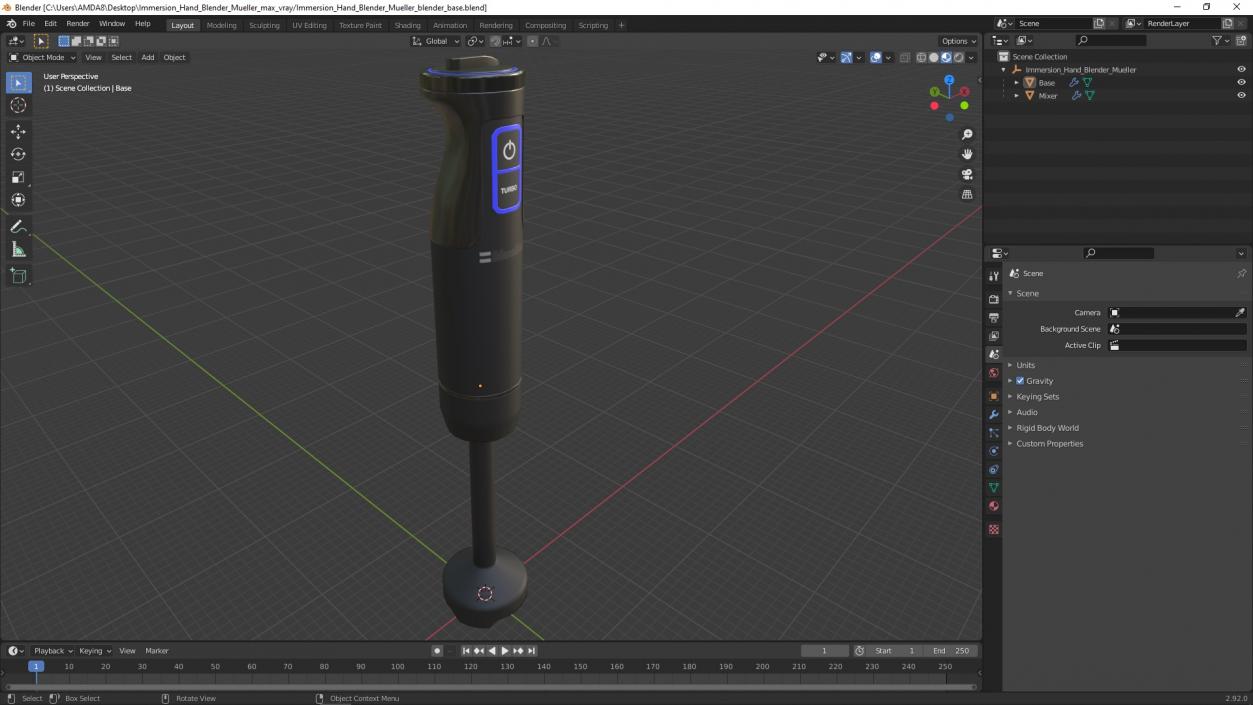 3D model Immersion Hand Blender Mueller