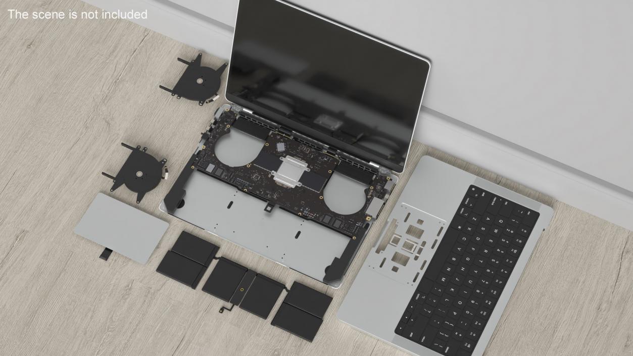 MacBook Pro 14 M2 with Detailed Inner Structure 3D