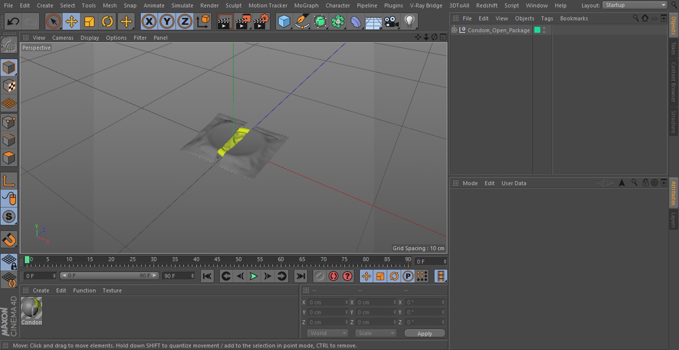 Condom Open Package 3D model