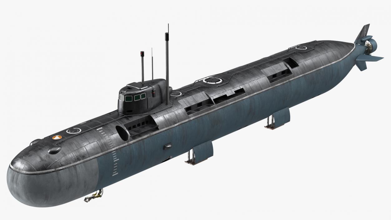 3D model Russian Deep-Sea Nuclear Submarine Losharik Rigged