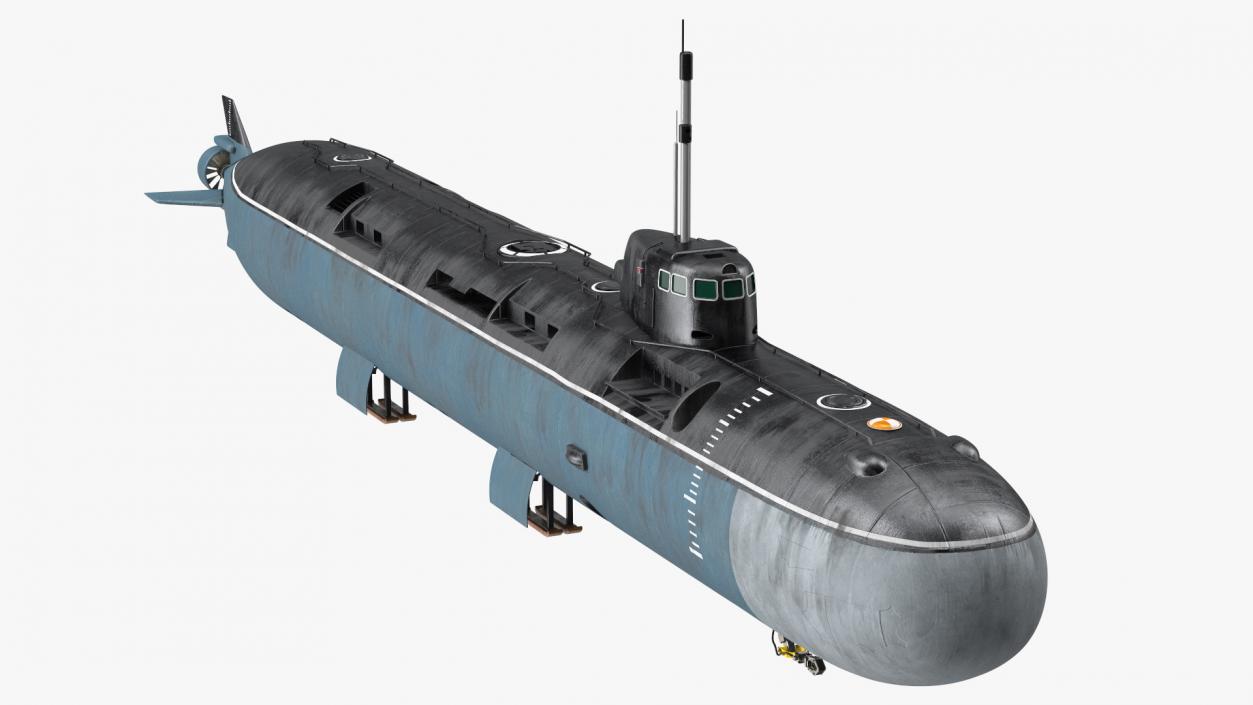 3D model Russian Deep-Sea Nuclear Submarine Losharik Rigged