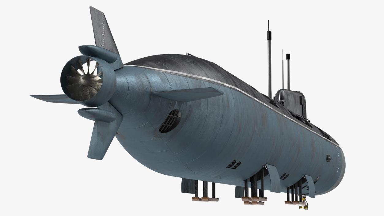 3D model Russian Deep-Sea Nuclear Submarine Losharik Rigged