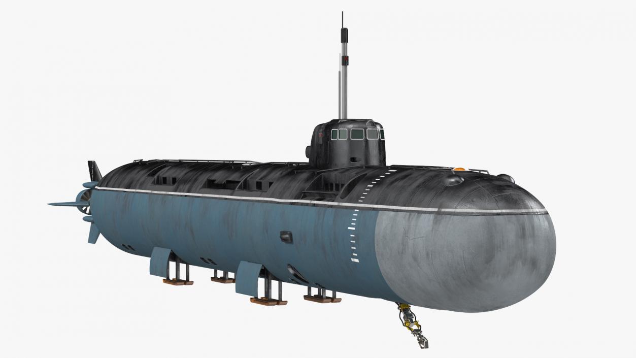 3D model Russian Deep-Sea Nuclear Submarine Losharik Rigged